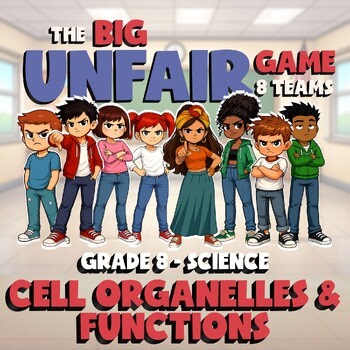 Cell Organelles & Functions BIG UNFAIR GAME - No Prep Grade 8 Science Review
