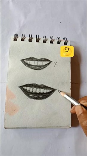 Tutorial:How to draw realistic teeth #viral #art #ytshorts #drawing #viralshort