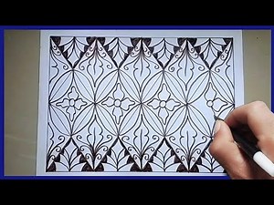 CARA MENGGAMBAR BATIK YANG MUDAH, BATIK KAWUNG KOMBINASI.