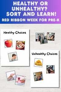 Red Ribbon Week Sorting Activity | Healthy vs. Unhealthy Choices for Pre-K
