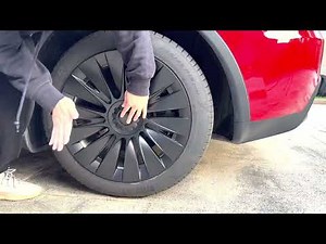 How to install and remove CYBERBEANS hubcaps for Tesla model y