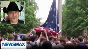 "I saw these young men not let it touch the ground, I was so inspired by that." John Rich praises the University of North Carolina fraternity brothers for not letting the flag touch the ground. | NEWSMAX