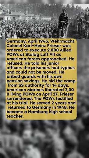 A German Defector Saved 2,000 Allied POWs #short #history #ww2