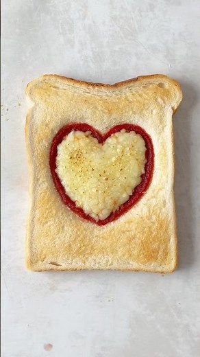 Heart Pizza Toast Hack (no cookie cutter needed!)