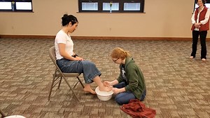 Today's formation featured Bel Canto Singers leading us in a hymn followed by a ritual of service to one another - washing of feet (and hands) - just like Jesus did. What a blessing to see our students walking out servant leadership! | Hesston College