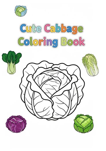 Vegetable Coloring Pages for Kids | Different Cabbage Types | Easy Preschool Activity PDF - Etsy