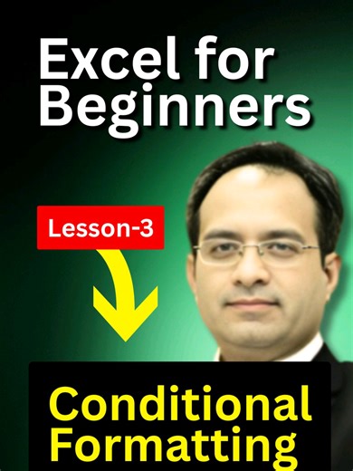 Excel for beginners Lesson-3 Conditional Formatting In Excel. #excel #exceltutorial #exceltips #exceltricks #creatorsearchinsights