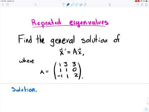 Using eigenvalue method with repeated e.v. (Solving a system of ODEs)