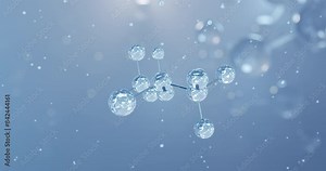 Isoflurane, rotating 3D model of forane, seamless looped video, molecular structure with selective focus