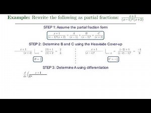 Example: Partial Fraction Decomposition with Repeated Linear Factors Using Heaviside Cover-Up Method