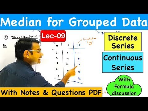 Median for Discrete & Continuous series ...Central Tendency Lec-9 (CA Foundation)