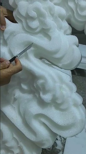 Cloud foam sculpture making process- Good tools and machinery make work easy
