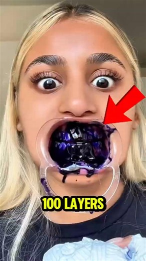 100 Layers of Purple Toothpaste vs Yellow Teeth! 😱🦷 #shorts #usa