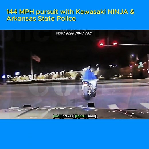 144 MPH pursuit with Kawasaki NINJA & Arkansas State Police | Street Watch USA