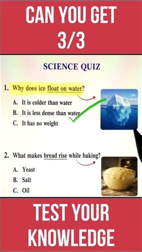 Why Does Ice Float? Take This Science Quiz #shorts