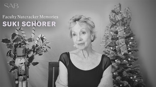 Watch as SAB faculty member Suki Schorer speaks on her experiences dancing the roles of Marzipan, Dewdrop, and Sugarplum in GEORGE BALANCHINE’S THE NUTCRACKER® and find out which role she especially enjoyed in our latest Faculty Nutcracker Memories video! | The School of American Ballet