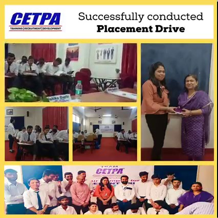 CETPA conducts placement drives for the career advancement of the students. We are the leading education provider and offer courses in both technical and non-technical fields. #placement #placementdrive #jobs #offer #opportunity #engineer #developer #vacancy #training #institute | CETPA Infotech Pvt. Ltd.