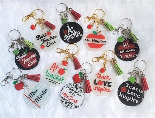 Personalized Teacher Keychain: Teacher Appreciation, End of Year Gift - Etsy Canada