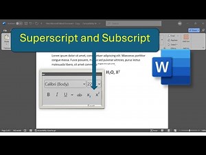 Subscript and superscript in ms word|subscript shortcut key|superscript shortcut key