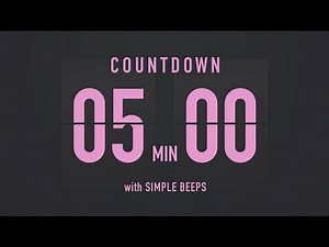 5 Minute Countdown Timer ⏳ Flip Clock with Simple Beeps 💕🖤