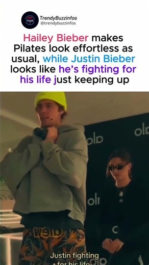 Justin Bieber Struggling With Pilates While Hailey Bieber Makes It Look Effortless #justinbieber