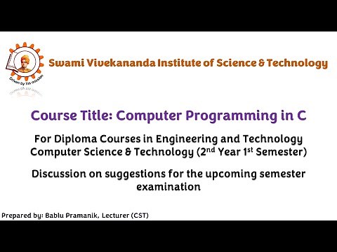 Suggestions on "COMPUTER PROGRAMMING IN C" || CST || 3RD SEM || Diploma || SVI