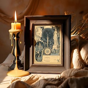 Library of Forgotten Worlds - Dark Academia Fantasy Poster With Fae Symbols, Ancient Grimoire Aesthetic and Mystical Wolf Art - Etsy