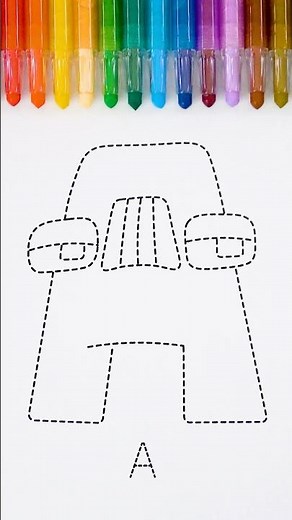 알파벳로어 A 캐릭터🔤점선 그림 그리고 색연필로 색칠하기 | Alphabet Lore A Character Dotted Line Drawing and Coloring
