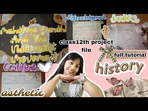 History Project file ! Class12th🌈Mahatma Gandhi movement || Asthetic~cover page decoration ideas💡
