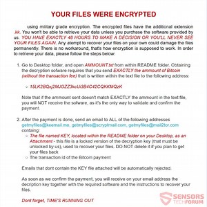 SyncCrypt Ransomware Removal - Herstel .kk Files