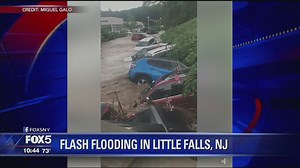 Cars float away from dealership during storm