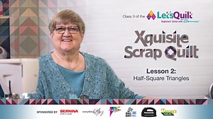 Lesson #2 – Half-Square Triangles Using the traditional method for making Half-Square Triangles, we will sew Nine-Patch blocks using light/medium, light/dark, and medium/dark combinations of HSTs using Bonnie’s method for creating the half-light and half-dark blocks. Today is a sewing day – don’t be matchy-matchy in choosing fabrics to sew together. All colors work in this quilt! Download the lesson handout here: https://www.quiltweek.com/letsquilt/ Plus, enter to win great prizes from our spons