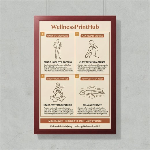 Somatic Exercises Poster, Nervous System Reset, Anxiety Relief, Daily Release Exercises, Chart (digital Download) - Etsy