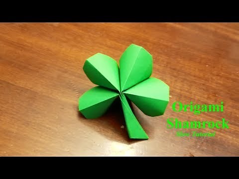 Origami 4 Leaf Clover - How to make a four leaf clover - Slow Tutorial