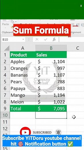 Excel SUM Formula 🔥 Complete Tutorial for Beginners (2026) #excel #exceltricks #exceltutorial
