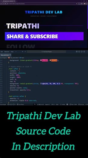 📜 CSS Scroll Text Reveal Animation | Clip Path Hover | Tripathi Dev Lab #tripathidevlab #gsap #js