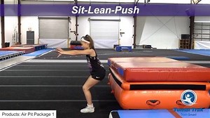 Sit-Lean-Push Most people have heard of and practiced the "sit-lean-push" or jump back for a back handspring. This is an easy drill for beginners that will help start them off right working the take off for the backhandspring. Slowing the beginning down will help the athlete focus and isolate each position. www.youtube.com/tumbltrak #tumbltrak #trainingtips #cheer | Tumbl Trak