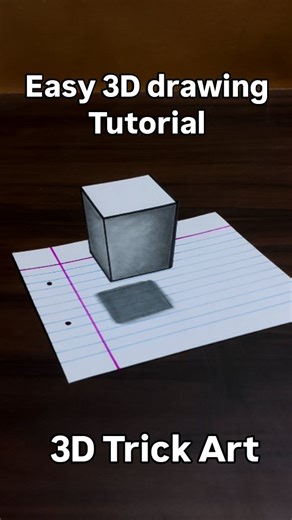 Mohit Kashyap on Instagram: "easy floating cube 3D drawing tutorial ❤️🙏 #3d ##3dart #3ddrawing #fyp #foryou #foryoupage #drawing #draw"