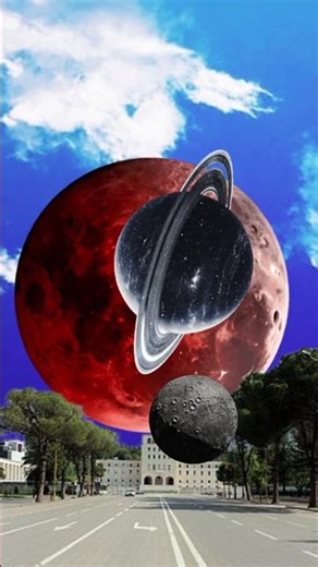 Red Moon giving space to Jupiter #planet #space