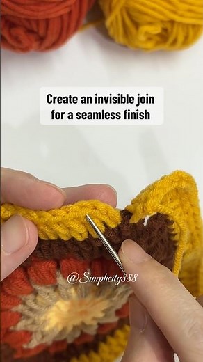How to create an invisible join for a seamless finish in your crochet project #simplicity888 #tips