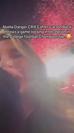 Abella Danger CRIES after Carson Beck throws a game loosing interception in the College football Championship..😢 #clip #abelladanger #umiami #indianauniversity #carsonbeck