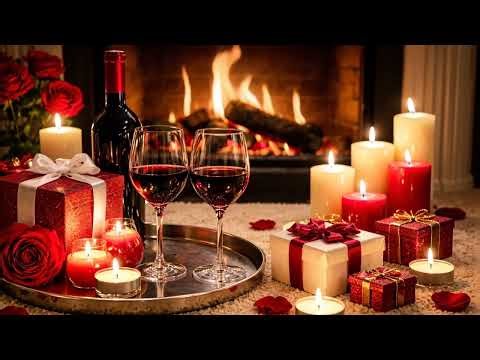 Romantic Valentine’s Day Ambiance ❤️ Candlelight & Wine Date Night & Fireplace | 8 Hours | 4K
