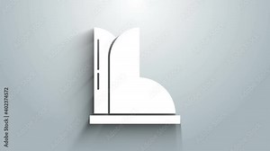 White Waterproof rubber boot icon isolated on grey background. Gumboots for rainy weather, fishing, gardening. 4K Video motion graphic animation