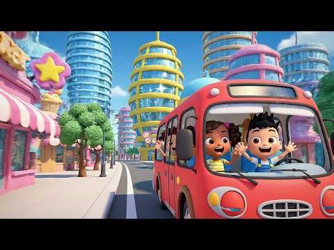 Wheels on the Bus City Adventure Ride | Kids Transport Song & Urban Journey