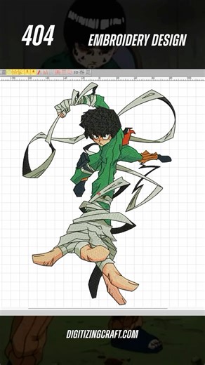 Digitizing Craft on Instagram: "Rock lee embroidery design file ✅ Instant Download ✅ Available in popular formats: DST, PES, JEF, VP3, EXP, HUS ✅ Compatible with Brother, Janome, Babylock, Husqvarna, Tajima & more embroidery machines ✅ Manually digitized for the best stitch quality ⚡️ Perfect for embroidery lovers who want fun, creative, and professional-quality designs for personal or commercial use. 📌 Please note: This is a digital embroidery file (not a physical patch). You’ll need an embroi