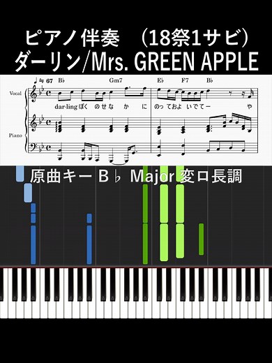 ミセスグリーンアップルの「ダーリン」ピアノ伴奏