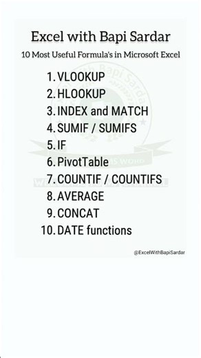 🔥 10 Useful Excel Formulas Everyone Should Know! #MicrosoftExcel #ExcelTips #ExcelFormula