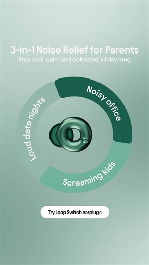 Take the edge of parenting with Loop Switch earplugs 😅 3 easy modes to keep you comfortable no matter how loud it gets at home, work or play 😉 Try today with free returns for 100 days. | Loop