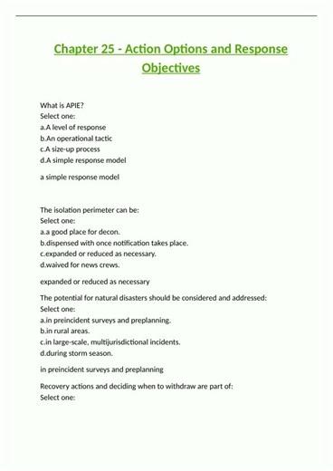 IFSTA Chapter 25 Action Options and Response Objectives1