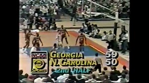 40 years ago today on March 27, 1983, #UGA upsets North Carolina, 82-77, in Syracuse, NY, to reach the Final Four in the Bulldogs’ first-ever NCAA Tournament appearance. UGA’s James Banks (20 points, 7-of-10 shooting), UNC’s Michael Jordan (26, 11-of-23) are the leading scorers. | Georgia Bulldogs